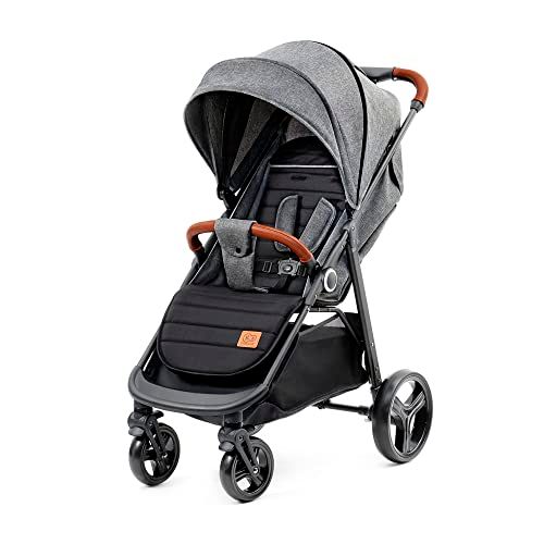 Kinderkraft GRANDE PLUS Silla de Paseo: Ligero y con suspensión en todas las ruedas, hasta 22 kg, capota grande XL