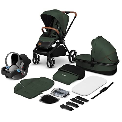 LIONELO Mika: Cochecito de bebé 3 piezas, coche de bebé 3 en 1, carrito para bebé, carro bebé 3 piezas el conjunto, silla de paseo, capazo y silla de coche