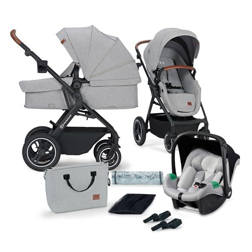 Kinderkraft B-TOUR Carrito Bebé 3 en 1: Sistema de viaje completo con silla de paseo y silla de coche