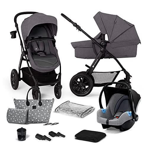 Kinderkraft XMOOV Carrito Bebé 3 Piezas : Incluye capazo, silla de paseo y silla de coche. Color gris oscuro.